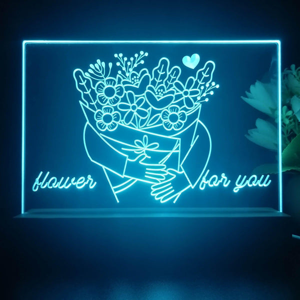 ADVPRO Flower for you Tabletop LED neon sign st5-j5088 - Sky Blue