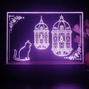 ADVPRO A cat with classic lamp Tabletop LED neon sign st5-j5089 - Purple