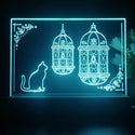 ADVPRO A cat with classic lamp Tabletop LED neon sign st5-j5089 - Sky Blue