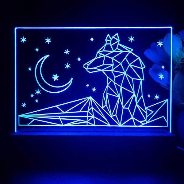 ADVPRO Wolf in graphic format Tabletop LED neon sign st5-j5091 - Blue