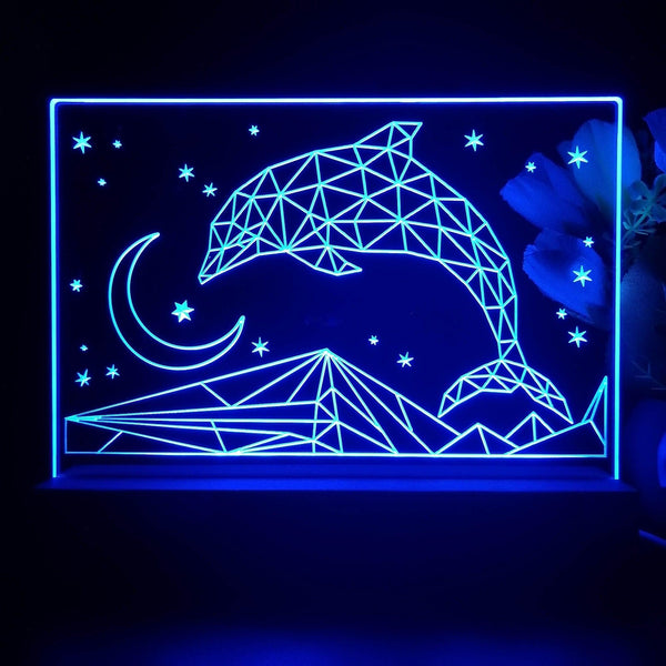 ADVPRO Dolphin in graphic format Tabletop LED neon sign st5-j5092 - Blue