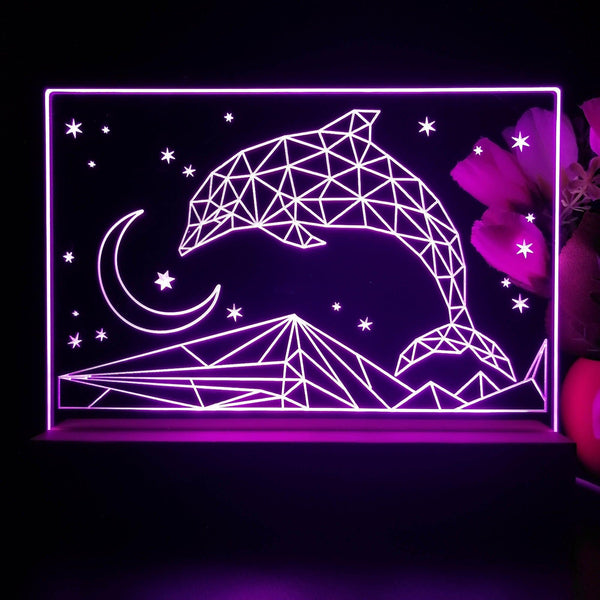 ADVPRO Dolphin in graphic format Tabletop LED neon sign st5-j5092 - Purple