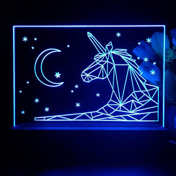 ADVPRO Unicorn in graphic format Tabletop LED neon sign st5-j5093 - Blue