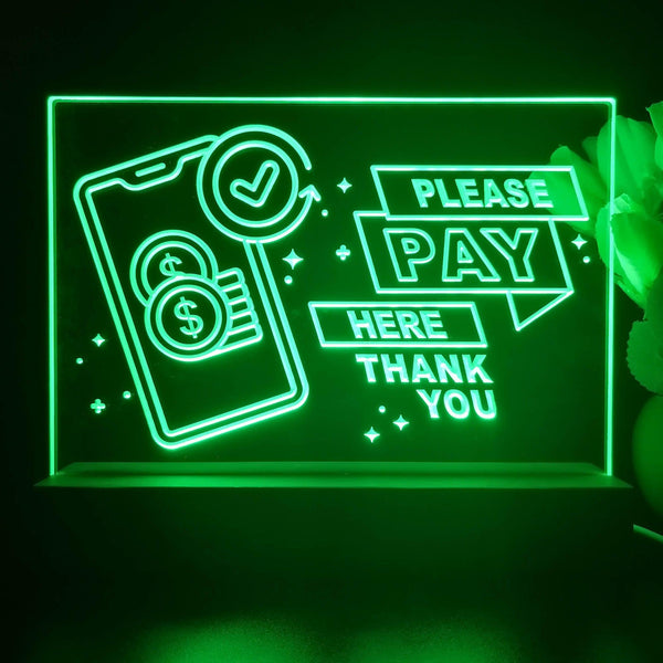 ADVPRO Please pay here thank you Tabletop LED neon sign st5-j5094 - Green