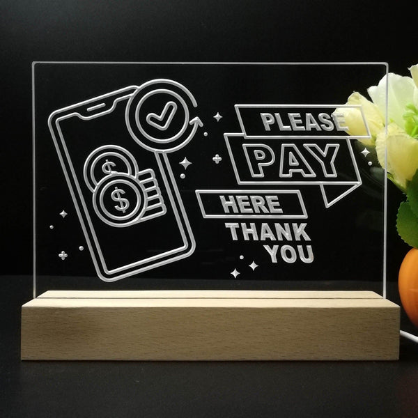 ADVPRO Please pay here thank you Tabletop LED neon sign st5-j5094 - 7 Color