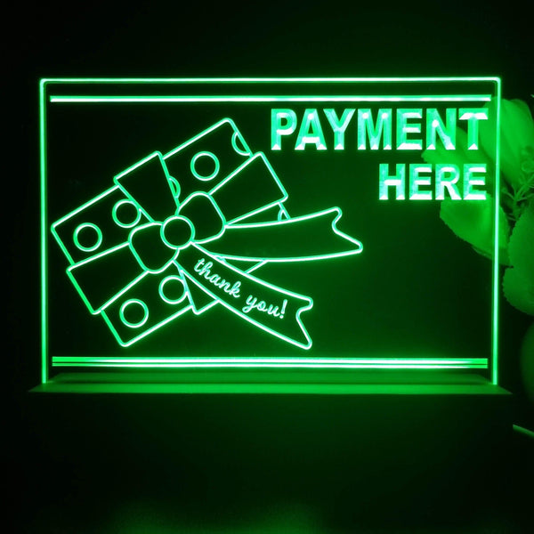 ADVPRO Payment here with big present Tabletop LED neon sign st5-j5095 - Green