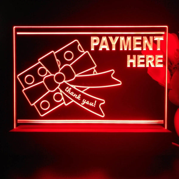 ADVPRO Payment here with big present Tabletop LED neon sign st5-j5095 - Red
