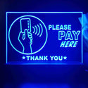 ADVPRO Please pay here with hand and card Tabletop LED neon sign st5-j5096 - Blue