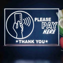 ADVPRO Please pay here with hand and card Tabletop LED neon sign st5-j5096 - White