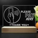 ADVPRO Please pay here with hand and card Tabletop LED neon sign st5-j5096 - 7 Color