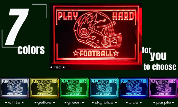 ADVPRO Play Hard Football Tabletop LED neon sign st5-j5098