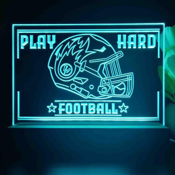 ADVPRO Play Hard Football Tabletop LED neon sign st5-j5098 - Sky Blue