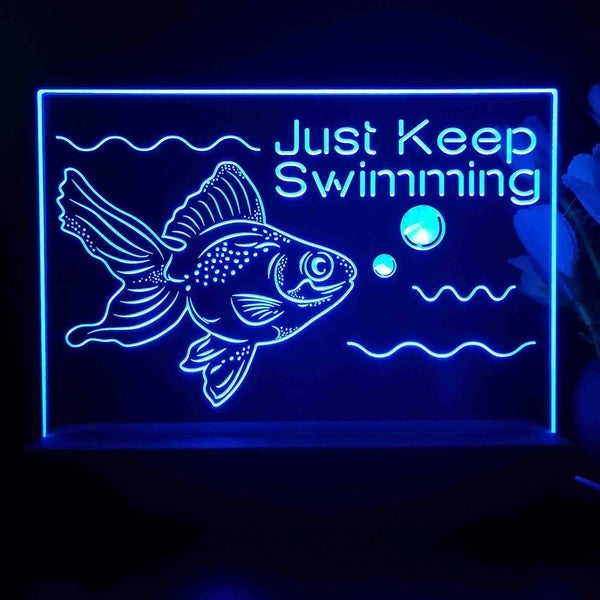 ADVPRO Ocean  series - golden fish Tabletop LED neon sign st5-j5103 - Blue