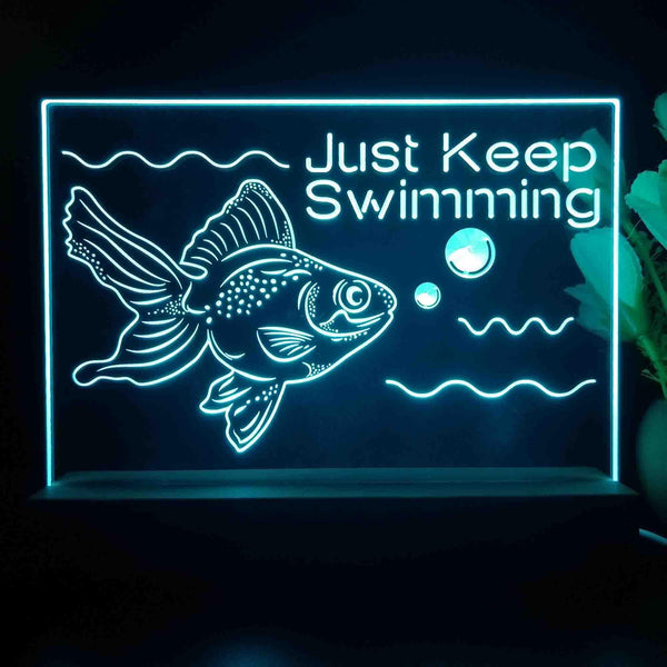 ADVPRO Ocean  series - golden fish Tabletop LED neon sign st5-j5103 - Sky Blue