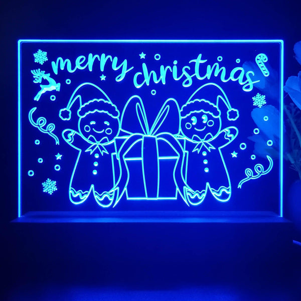 ADVPRO Merry Christmas - Gingerbread man Tabletop LED neon sign st5-j5107 - Blue