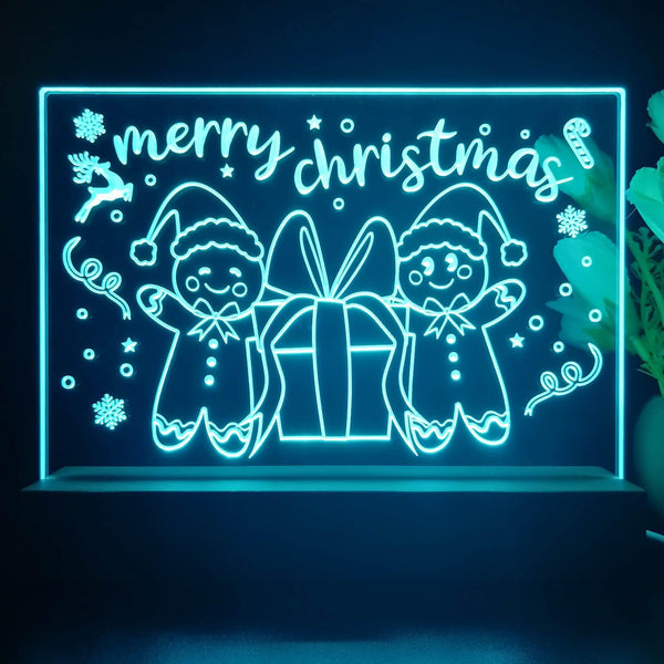 ADVPRO Merry Christmas - Gingerbread man Tabletop LED neon sign st5-j5107 - Sky Blue