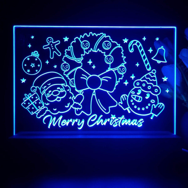 ADVPRO Merry Christmas –Santa and snowman Tabletop LED neon sign st5-j5108 - Blue