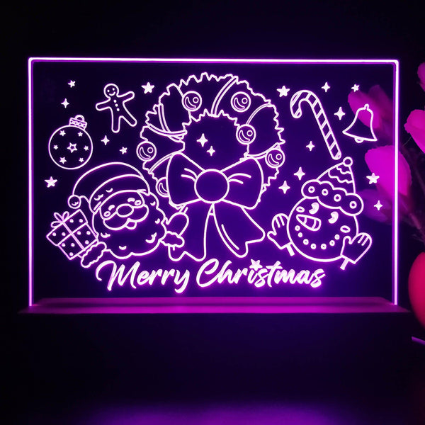 ADVPRO Merry Christmas –Santa and snowman Tabletop LED neon sign st5-j5108 - Purple