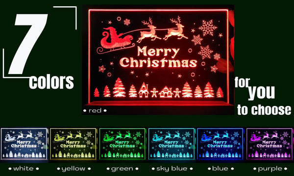 ADVPRO Merry Christmas - Santa flying at night Tabletop LED neon sign st5-j5109