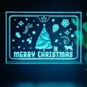 ADVPRO Merry Christmas - little cat with present Tabletop LED neon sign st5-j5110 - Sky Blue
