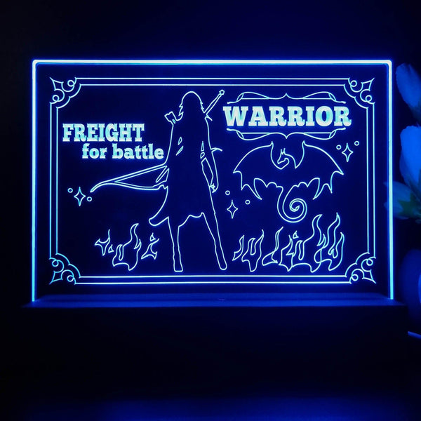 ADVPRO Women warrior freight for battle Tabletop LED neon sign st5-j5112 - Blue