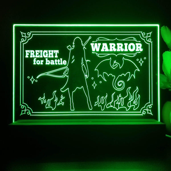 ADVPRO Women warrior freight for battle Tabletop LED neon sign st5-j5112 - Green