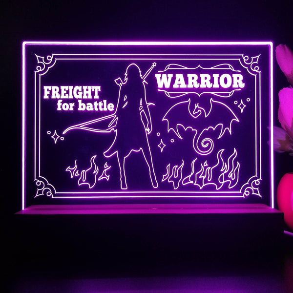 ADVPRO Women warrior freight for battle Tabletop LED neon sign st5-j5112 - Purple