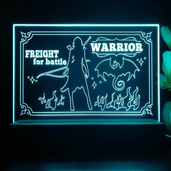 ADVPRO Women warrior freight for battle Tabletop LED neon sign st5-j5112 - Sky Blue