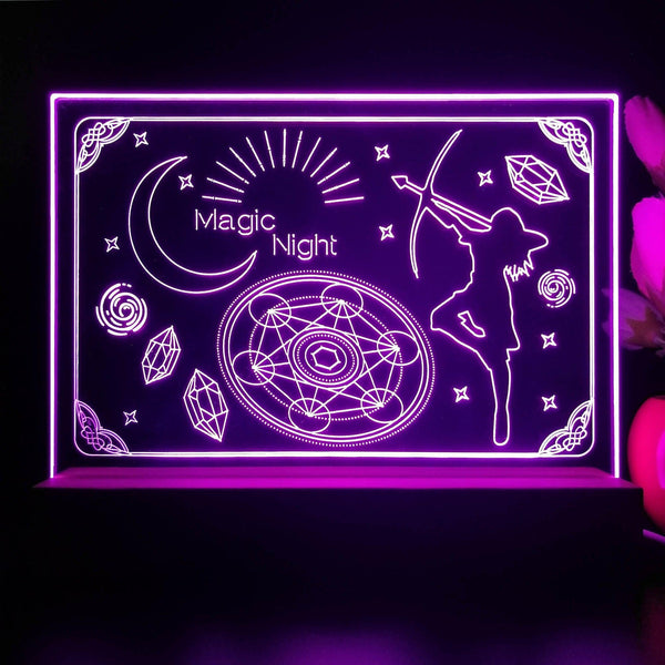 ADVPRO Women warrior – magic night Tabletop LED neon sign st5-j5113 - Purple