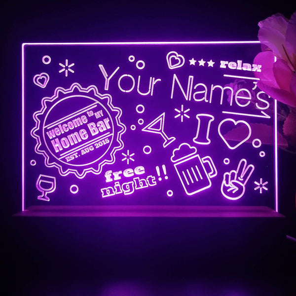 ADVPRO Home Bar with graphic icons Personalized Tabletop LED neon sign st5-p0002-tm - Purple