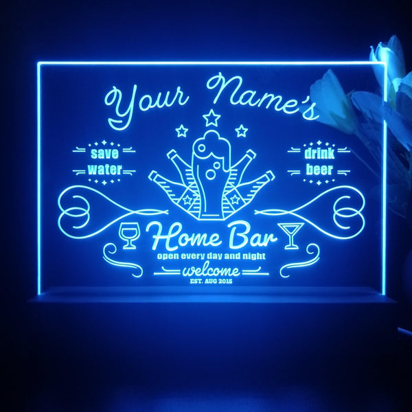 ADVPRO Home ba with 5 beers Personalized Tabletop LED neon sign st5-p0003-tm - Blue