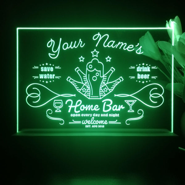 ADVPRO Home ba with 5 beers Personalized Tabletop LED neon sign st5-p0003-tm - Green