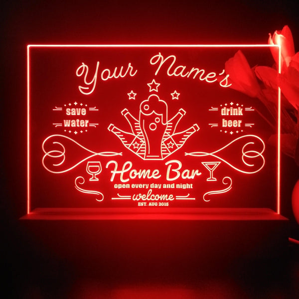 ADVPRO Home ba with 5 beers Personalized Tabletop LED neon sign st5-p0003-tm - Red