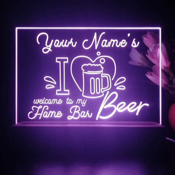 ADVPRO Home Bar – I love beer Personalized Tabletop LED neon sign st5-p0005-tm - Purple