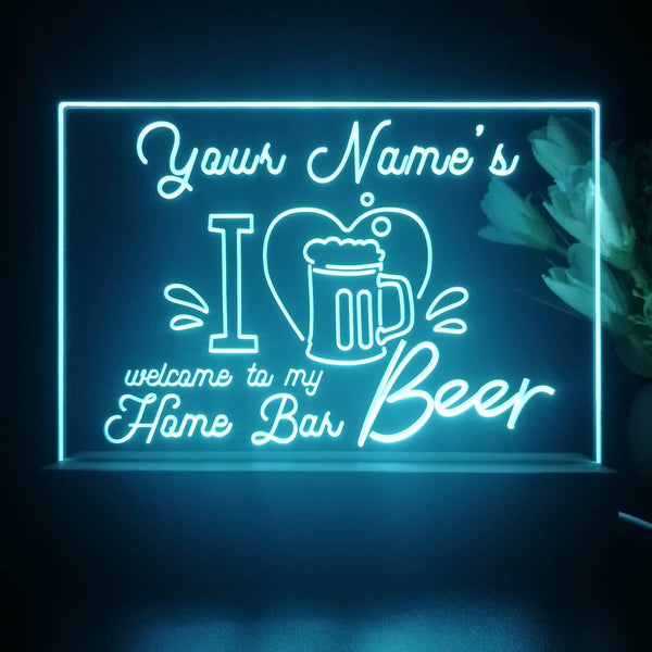 ADVPRO Home Bar – I love beer Personalized Tabletop LED neon sign st5-p0005-tm - Sky Blue