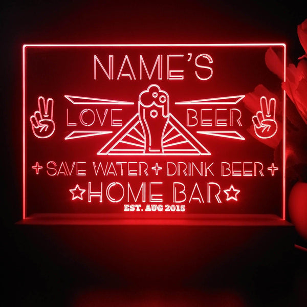 ADVPRO Home Bar Love with Big Beer Personalized Tabletop LED neon sign st5-p0006-tm - Red