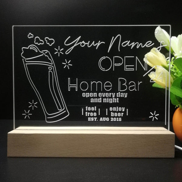 ADVPRO Home Bar Open 24 Hours Personalized Tabletop LED neon sign st5-p0007-tm - 7 Color