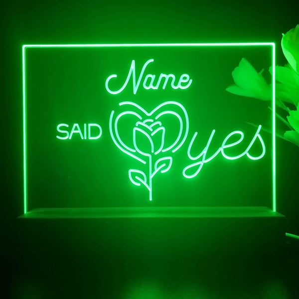 ADVPRO Said Yes with Rose Personalized Tabletop LED neon sign st5-p0008-tm - Green