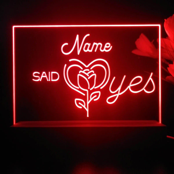 ADVPRO Said Yes with Rose Personalized Tabletop LED neon sign st5-p0008-tm - Red