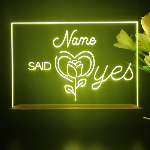 ADVPRO Said Yes with Rose Personalized Tabletop LED neon sign st5-p0008-tm - Yellow