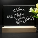 ADVPRO Said Yes with Rose Personalized Tabletop LED neon sign st5-p0008-tm - 7 Color