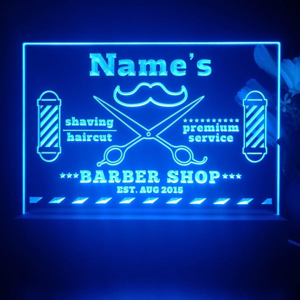 ADVPRO Barber Shop_01 Icon at the middle Personalized Tabletop LED neon sign st5-p0010-tm - Blue