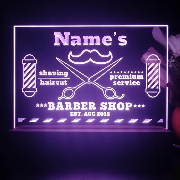 ADVPRO Barber Shop_01 Icon at the middle Personalized Tabletop LED neon sign st5-p0010-tm - Purple