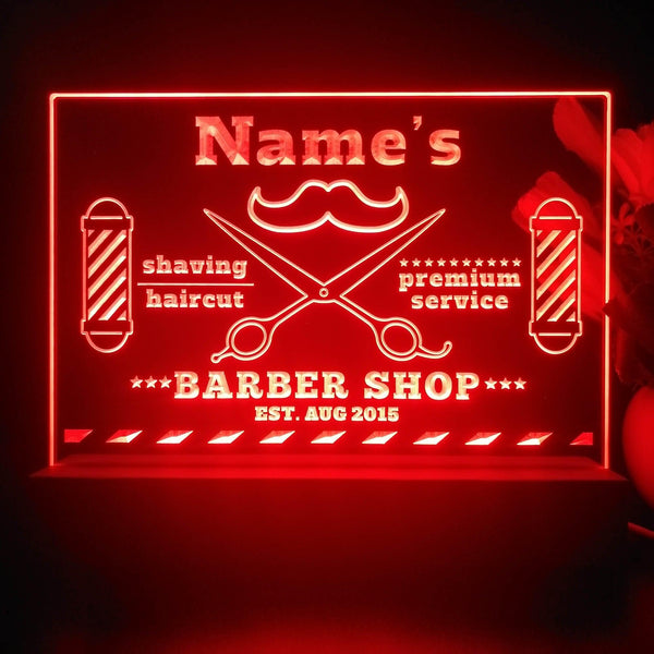 ADVPRO Barber Shop_01 Icon at the middle Personalized Tabletop LED neon sign st5-p0010-tm - Red