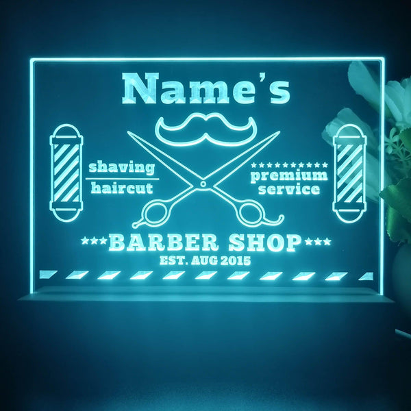 ADVPRO Barber Shop_01 Icon at the middle Personalized Tabletop LED neon sign st5-p0010-tm - Sky Blue