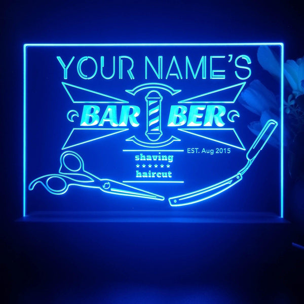 ADVPRO Barber Shop_04 Big Barber Logo Personalized Tabletop LED neon sign st5-p0013-tm - Blue