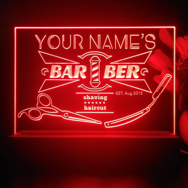 ADVPRO Barber Shop_04 Big Barber Logo Personalized Tabletop LED neon sign st5-p0013-tm - Red