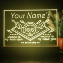 ADVPRO Band Room_Skull with headphone Personalized Tabletop LED neon sign st5-p0015-tm - Yellow