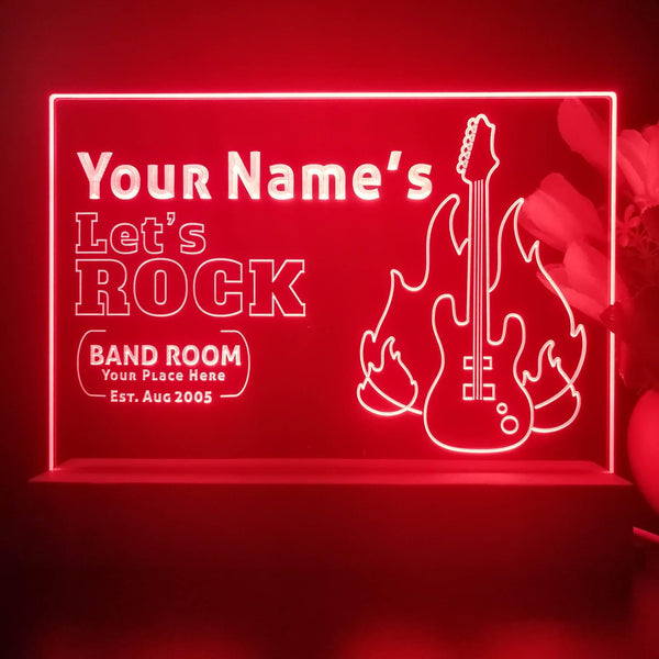 ADVPRO Band room_guitar with fire Personalized Tabletop LED neon sign st5-p0016-tm - Red
