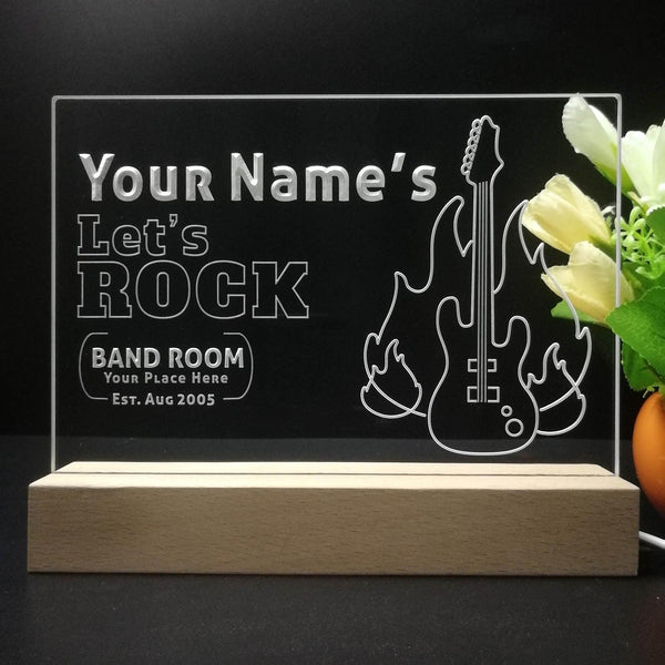 ADVPRO Band room_guitar with fire Personalized Tabletop LED neon sign st5-p0016-tm - 7 Color